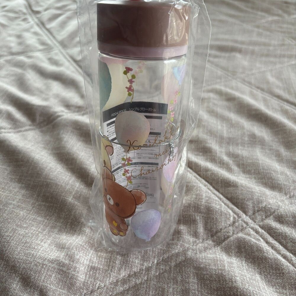 San-X Korilakkuma & Chairoikoguma Clear Plastic Water Bottle 400ml Skater Japan